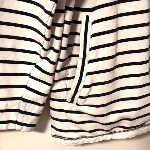 Talbots 3X French Terry red white & blue stripe full zip hoodie pockets cotton & - Picture 7 of 11